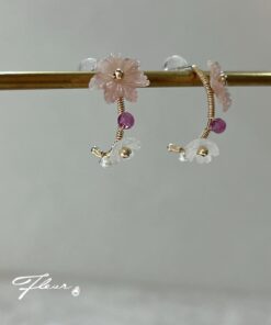Alternative view of Fleur 小花朵朵耳環-桃粉色