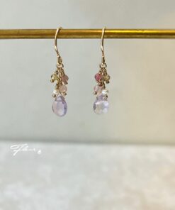 Alternative view of Fleur 14KGF 寶石系耳環 - 粉紫薰衣草