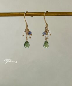 Alternative view of Fleur 14KGF 寶石系耳環 - 草原綠