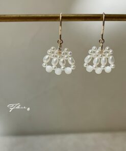 Fleur 14KGF 蕾絲耳環-花傘
