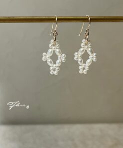 Fleur 14KGF 蕾絲耳環-絲縷