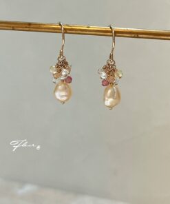Fleur 14KGF 寶石系耳環 - 晨曦 - 曦光