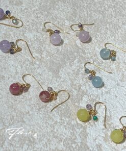 Fleur 14KGF 寶石小果實風耳環