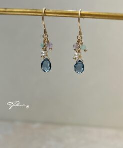 Alternative view of Fleur 14KGF 寶石系耳環 - 深邃藍