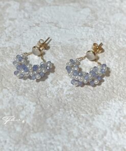 Fleur 14KGF 兩戴式藤花耳環 - 紫藤花