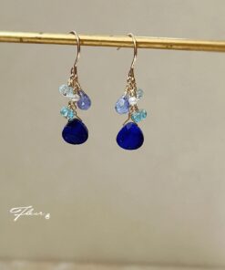 Fleur 14KGF 寶石系耳環 - 紫羅藍