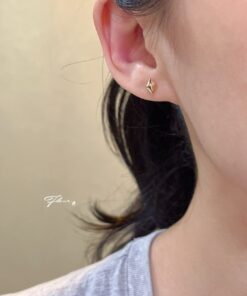 18K 立體小愛心耳環 - Image 3