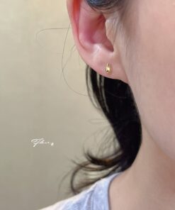 18K 立體小水滴耳環:圖片 3